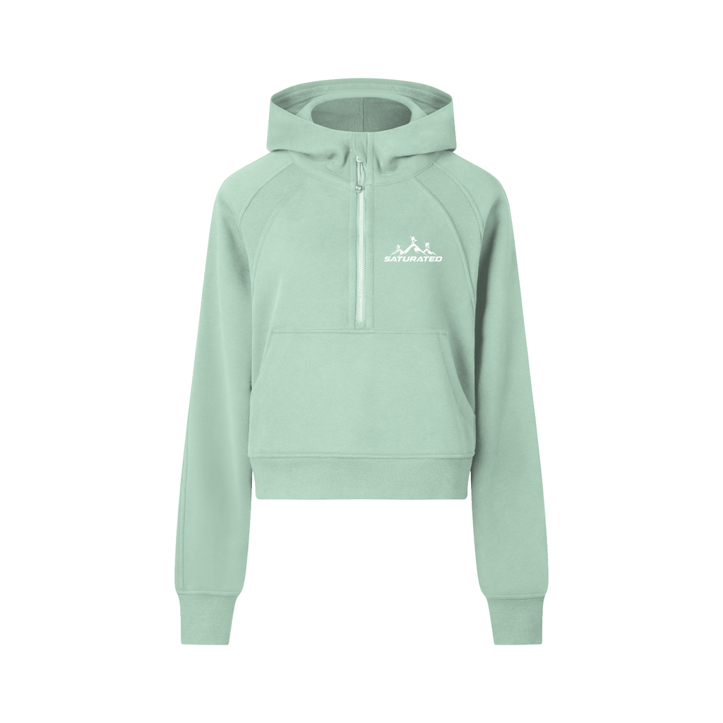 Original Saturated Cropped Half-Zip Hoodie